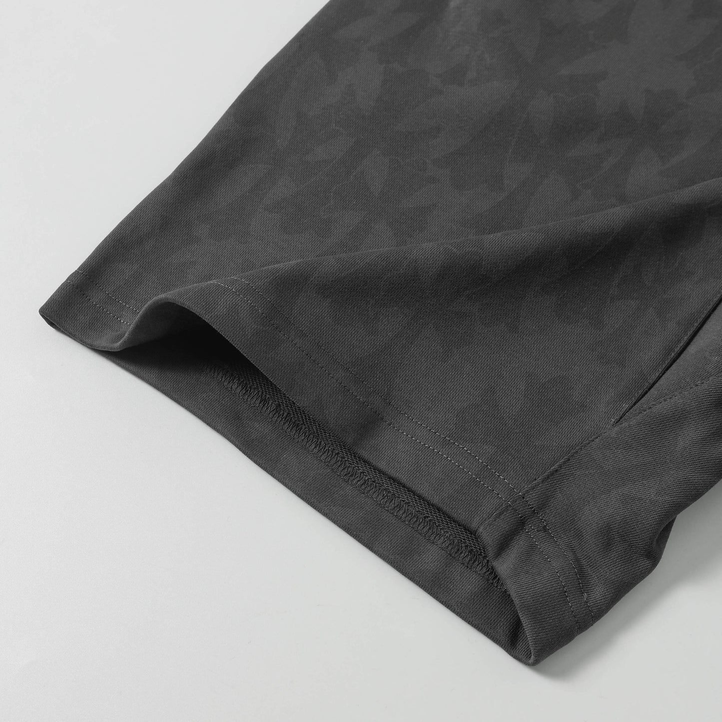 Chrome Hearts Men Designer Wide Leg Jeans Vintage Black with Quilted Texture and Distressed Hem 1115