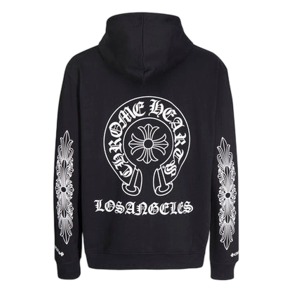 Chrome Hearts Multi-Cross & Horseshoe Logo Graphic Hoodies (Black/White)