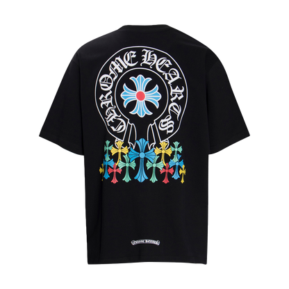 Chrome Hearts Multi-Design Gothic Cross & Horseshoe Graphic T-Shirts (Black/White)