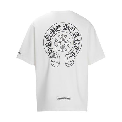 Chrome Hearts Multi-Design Gothic Cross & Horseshoe Graphic T-Shirts (Black/White)