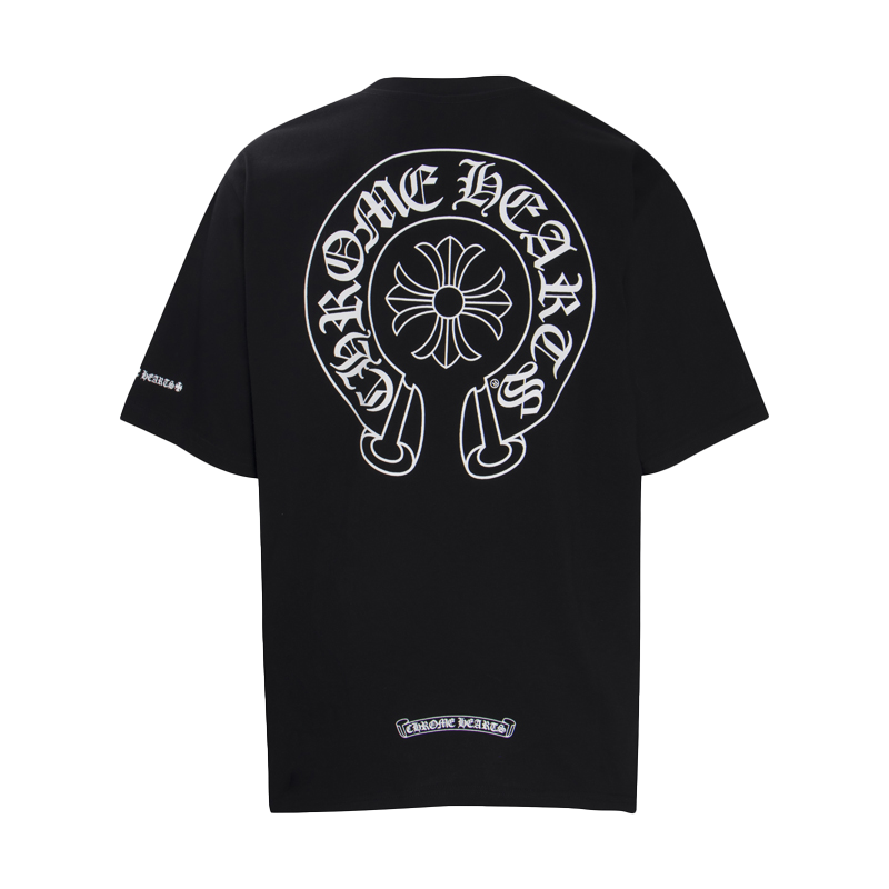 Chrome Hearts Multi-Design Gothic Cross & Horseshoe Graphic T-Shirts (Black/White)