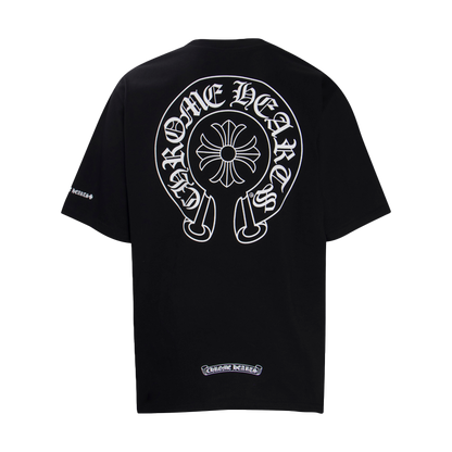 Chrome Hearts Multi-Design Gothic Cross & Horseshoe Graphic T-Shirts (Black/White)