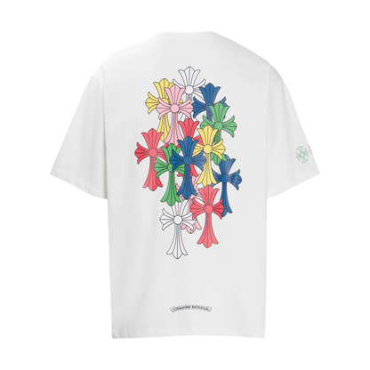 Chrome Hearts Multi-Design Gothic Cross & Horseshoe Graphic T-Shirts (Black/White)