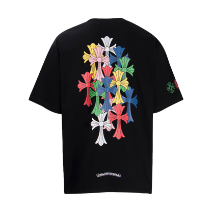 Chrome Hearts Multi-Design Gothic Cross & Horseshoe Graphic T-Shirts (Black/White)