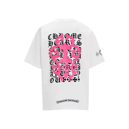 Chrome Hearts Multi-Design Gothic Cross & Horseshoe Graphic T-Shirts (Black/White)