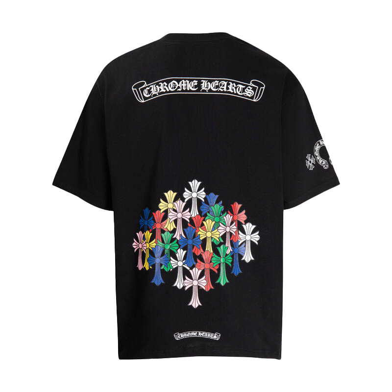 Chrome Hearts Multi-Design Gothic Cross & Horseshoe Graphic T-Shirts (Black/White)