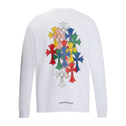 Chrome Hearts Gothic Cross & Graphic Print Long-Sleeve Crewneck Sweatshirts (Black/White)