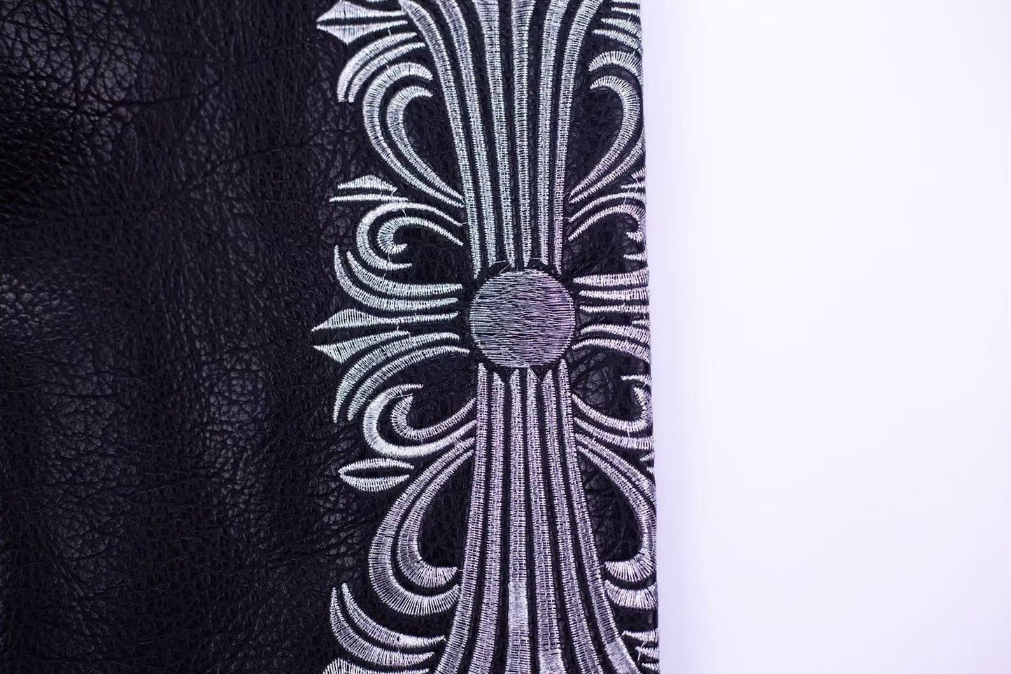 Chrome Hearts Embroidered Sleeve Varsity Jacket - Black Streetwear Coat 5577