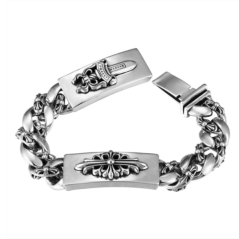 DOUBLE ID FANCY LINK BRACELET -8