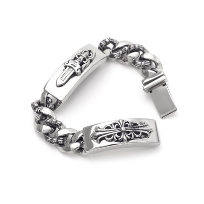 DOUBLE ID FANCY LINK BRACELET -8